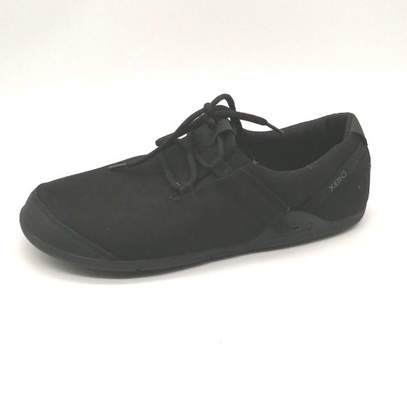 Xero shoes Mens Hana Lace Up Sneaker Black Round Toe Flat Heel Cushioned Sz 8 - Picture 1 of 9